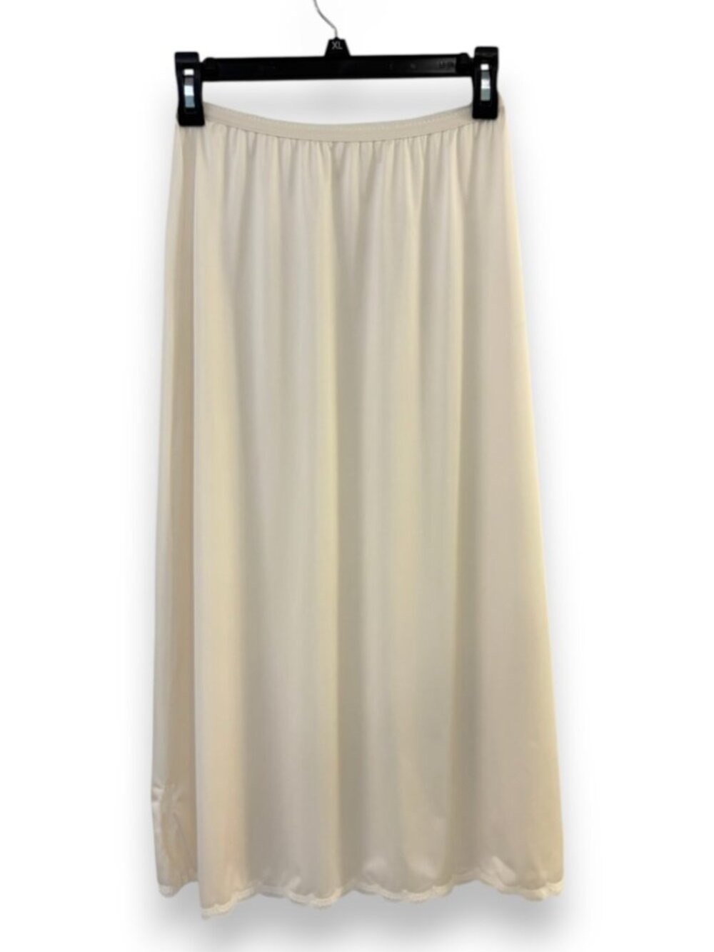 Vintage Shadowline Nylon Half Slip Skirt Lace Trim Medium 70s 80s Made in USA